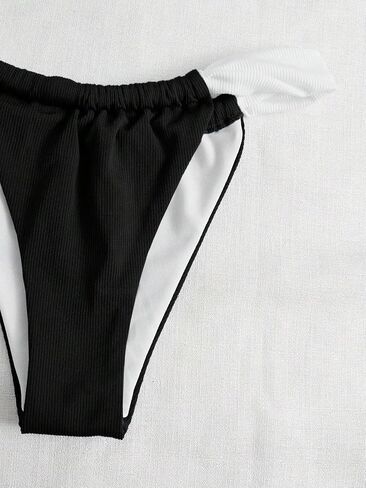 GORGLITTER Women's Two Piece Color Block Underwire Swimsuits Ruched High Waisted Thong Bikini Sets in Saudi Arabia