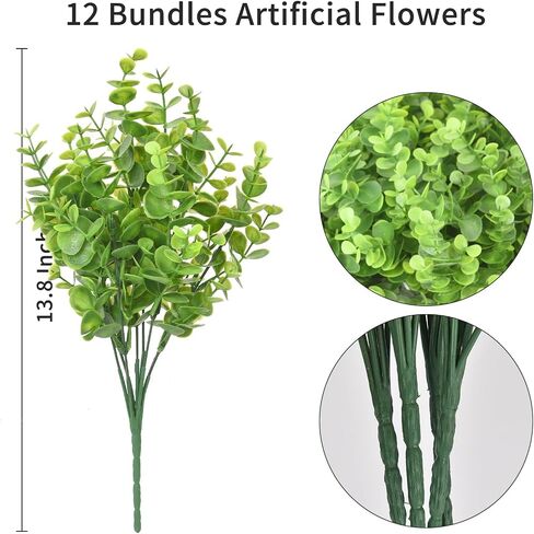 12 Bundles Artificial Plants, Fake Wheat Grass Outdoor Faux Plastic Plants for Garden Patio Porch Window Box Home Wedding Farmhouse Office Garden Outdoor Décor in Saudi Arabia