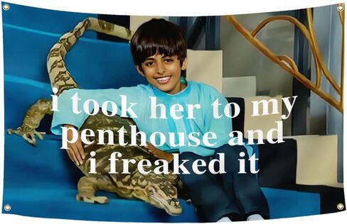 أخذتها إلى السقيفة الخاصة بي وأنا أخافت ذلك العلم 3x5Ft نسيج ميمي مضحك لغرفة النوم في الكلية الرجال الكهف in Kuwait