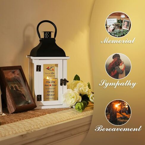 Homemory Memorial Lantern Bereavement Sympathy Gifts for Loss of Loved One, Memorial Gifts for Loss of Mother Loss of Father in Memory of Loved One Remembrance Gift with LED Candle & Remote in Kuwait