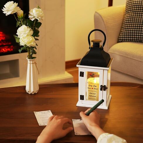 Homemory Memorial Lantern Bereavement Sympathy Gifts for Loss of Loved One, Memorial Gifts for Loss of Mother Loss of Father in Memory of Loved One Remembrance Gift with LED Candle & Remote in Kuwait