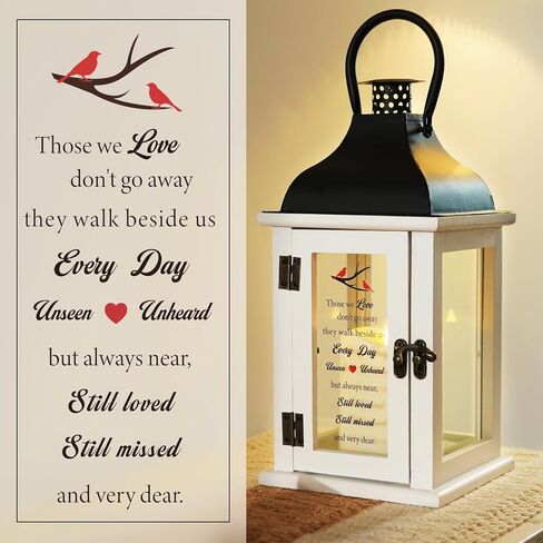 Homemory Memorial Lantern Bereavement Sympathy Gifts for Loss of Loved One, Memorial Gifts for Loss of Mother Loss of Father in Memory of Loved One Remembrance Gift with LED Candle & Remote in Kuwait