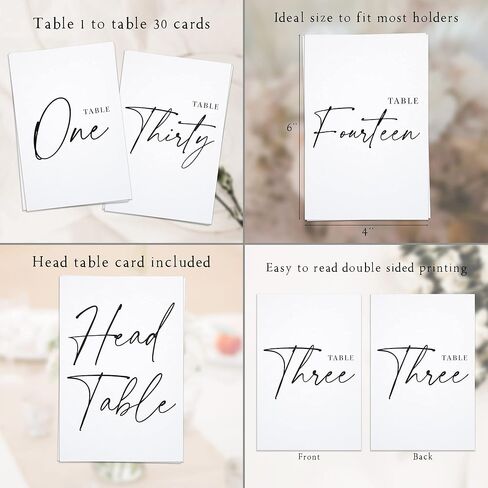 Wedding Table Numbers - Gold Table Numbers for Wedding Reception - Table Number Cards - Table Wedding Number Cards - Table Numbers 1-30 in Saudi Arabia