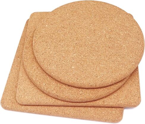 Cork Trivet, High Density Fine Particle Thick Cork Trivets for Hot Dishes, 8 Inch Heat Resistant Cork Coaster, Cork Placemats Cork Hot Pads for Hot Pots and Pans, 4 Pcs in Saudi Arabia