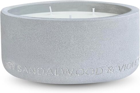 Zen Candles - Concrete Plant Pot Decor Reusable Amber Wood Jasmine Baccarat Rouge Sandalwood Violet Le Labo Santal Oud Vanilla Bond Nomad Musk Rose (Musky Amber & Rose, Medium), Gray in Saudi Arabia