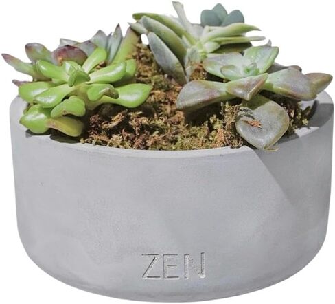 Zen Candles - Concrete Plant Pot Decor Reusable Amber Wood Jasmine Baccarat Rouge Sandalwood Violet Le Labo Santal Oud Vanilla Bond Nomad Musk Rose (Musky Amber & Rose, Medium), Gray in Saudi Arabia