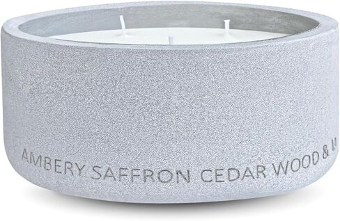 Zen Candles - Concrete Plant Pot Decor Reusable Amber Wood Jasmine Baccarat Rouge Sandalwood Violet Le Labo Santal Oud Vanilla Bond Nomad Musk Rose (Musky Amber & Rose, Medium), Gray in Saudi Arabia