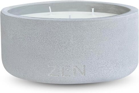 Zen Candles - Concrete Plant Pot Decor Reusable Amber Wood Jasmine Baccarat Rouge Sandalwood Violet Le Labo Santal Oud Vanilla Bond Nomad Musk Rose (Musky Amber & Rose, Medium), Gray in Saudi Arabia