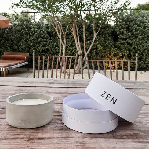Zen Candles - Concrete Plant Pot Decor Reusable Amber Wood Jasmine Baccarat Rouge Sandalwood Violet Le Labo Santal Oud Vanilla Bond Nomad Musk Rose (Musky Amber & Rose, Medium), Gray in Saudi Arabia