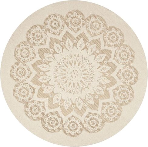 سجادة SAFAVIEH Blossom Collection مقاس 6 بوصات عاجية/بيج BLM108B مصنوعة يدويًا من الصوف الفاخر in Saudi Arabia