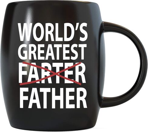 16 oz Basic Needs Worlds Greatest Father Father’s Day Gifts for Dads Funny Dad Ceramic Novelty Gag Gift from Daughter Son Wife for Christmas Birthday Coffee Mug Tea Cup - Black in Saudi Arabia