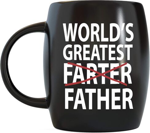 16 oz Basic Needs Worlds Greatest Father Father’s Day Gifts for Dads Funny Dad Ceramic Novelty Gag Gift from Daughter Son Wife for Christmas Birthday Coffee Mug Tea Cup - Black in Saudi Arabia