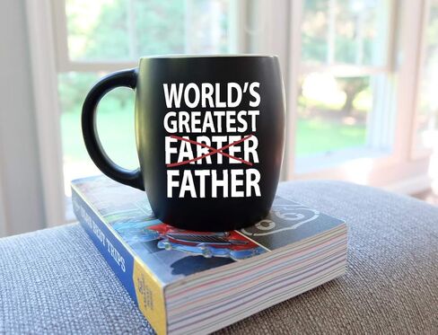 16 oz Basic Needs Worlds Greatest Father Father’s Day Gifts for Dads Funny Dad Ceramic Novelty Gag Gift from Daughter Son Wife for Christmas Birthday Coffee Mug Tea Cup - Black in Saudi Arabia