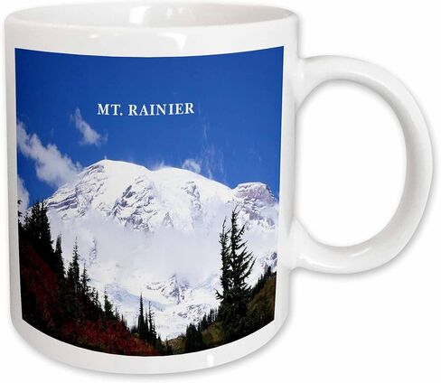 3dRose Coffee Mug, Size - 11oz - Mt Rainier With Snow America The Beautiful - funny coffee cup gift in Saudi Arabia