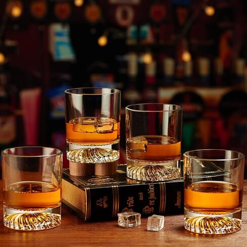 Whiskey Glasses Old Fashioned Glasses Set of 4 12oz Rocks Glasses Gift for Men Women Drinking Bourbon Scotch Cocktails Rum Cognac Vodka at Home Bar in Saudi Arabia