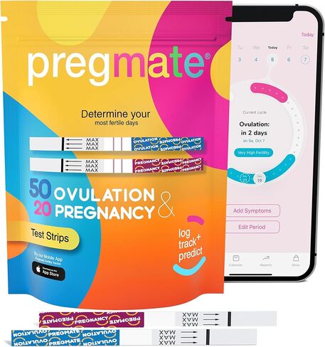 مجموعة أدوات توقع الإباضة و20 شريط اختبار الحمل من بريجمات 50 in Kuwait