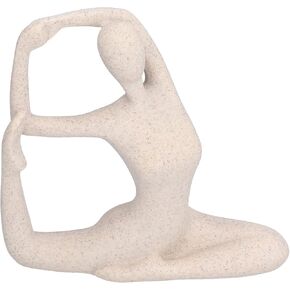 Yoga Pose Statue Sculptures, Cute Room Decor Bookshelf Decor, Abstract Nordic Sandstone Resin Collectible Figurine for Home and Office Decoration Gifts(01)