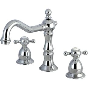 Kingston Brass KS1976BX Heritage Widespread Bathroom Faucet, Polished Nickel, 7.56 x 7.44 x 2.44
