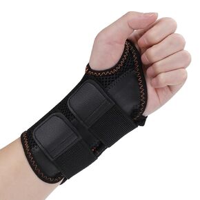 Wrist Brace for Carpal Tunnel, Night Wrist Sleep Support Splint with Compression Sleeve Adjustable Straps for Pain Relief, Arthritis, Tendonitis, Fitness (Left Hand-Pink, S/M (Pack of 1))