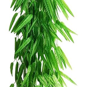 Fake Green Willow Rattan 71 Inch 10 Pcs Artificial Green Bamboo Leaves Artificial Greenery Lvy Vine Leaves Artificial Flower Garland for Home Hotel Office Wedding Party Garden Decor