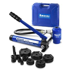 AMZCNC Hydraulic Knockout Punch Electrical Conduit Hole Cutter Set KO Tool Kit (15T(Conduit 1/2"~4"))