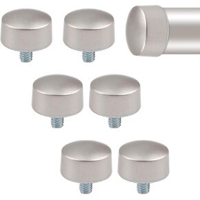 Curtain Finials Caps, 6Pcs Plastic Curtain Rod Caps Silver Drapery Pole Decorative Ends Vintage Curtains Pole End Stops, Fits Dia. 3/4 inch Rods for Home Window Decor
