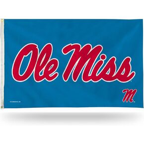 Mississippi Rebels Flag 3-Foot by 5-Foot Single Sided Banner Flag with Grommets Ole Miss Flag