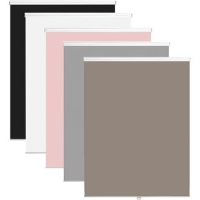 Joydeco Coffee Fabric Mini Blinds 30 Inch Wide Cordless Black Out Roller Shades for Sliding Glass Door Bedroom Home Window Darkening (30" Wx75 H)