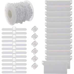 SING F LTD 31Pcs Vertical Blind Bottom Weights Accessories Repair Kit 89mm Vertical Blind Top Hangers 10M Chain and Connector Plastic DIY Replacement