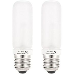 VSTAR 2 حزمة JDD نوع 150W 110-130V E26/E27 (برغي إديسون القياسي) لمبة إضاءة هالوجين متجمد، لمبة النمذجة البديلة لإضاءة ستروب استوديو الصور (عبوتان)