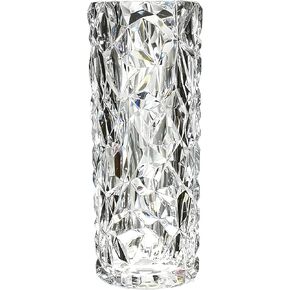 Shatterproof Unbreakable Plastic Vase for Home Decor Thickened Heavy Crystal Clear Vase for Flower Diamond Shape Like Glass Large Size Vase for Wedding Party 11.5'' High × 4.5'' Wide in Saudi Arabia