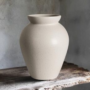 Retro White Ceramic Vase Crock Milk Can Shape Glaze Clay Vases for Flower Arrangement Nordic Ornament Home Decor Living Room Decoration+1
