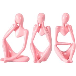Black Bathroom Decor for Shelves Resin Mini Home Decor for Shelf Thinker Statue Sculptures Decorations Abstract Art Bookshelf Decor Coffee Table Decor