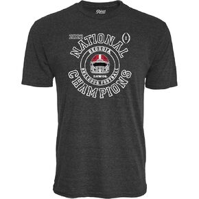 Blue 84 Men's NCAA Officially Licensed Georgia Bulldogs National Champs Triblend T-Shirt 2022-2023 Black