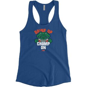 Florida Football Fans. Drink Up Chomp On. Royal Ladies T-Shirt (Xs-3X)