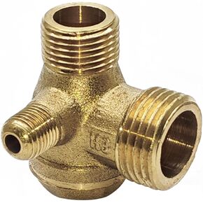1 Piece Air Compressor Check Valve, 20x16x10mm Male Brass 3-Port Air Compressor Check Valve, Suitable for Air Compressors