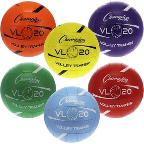Champion Sports Training Volleyball, Size 8, Indoor and Outdoor, with Soft, Hand-Sewn Nylon Panels - Lightweight Volleyballs for Practicing, Recreation - Premium Volleyball Equipment and Gear - Set