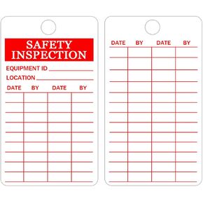 Safety Inspection Tags,5.5x3 Inch Accident Prevention Tag Fire Extinguisher Tags Inspection Record Tag for Equipment, Maintenance,Scaffolds,Ladders,Machinery,40 Safety Tags with 40 Zip Ties