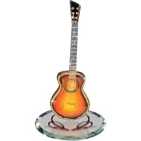 Sunburst Acoustic Guitar Glass Figurine