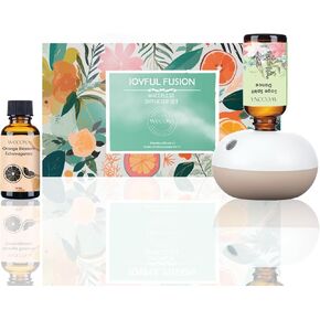 Rechargeable Waterless Essential Oil Diffuser - 2 Mist Modes Battery Operated Waterless Diffusers with 2 Essential Oils Set (30ml) - 8 Hours Automatic Shutdown Diffusers