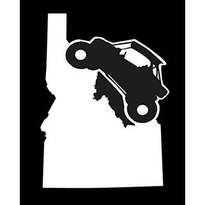 Idaho State UTV Sticker- 5" Decal {White}- SXS Idaho Decal, Side by Side Sticker, ID State, ID Home, ID Off Road Stickers
