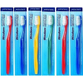 Wisdom Smokers Toothbrush Extra Hard x 6 Packs (Colours Vary) by Wisdom
