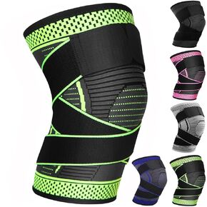 Adjustable Knee Support Brace 1 pack Compression Knee Sleeves for Men Women Use for Meniscus Tear, Arthritis, Tendinitis, Ligament Injury,Weight Lifting, Anti Slip Knee Brace (Rose Red, XX-Large)