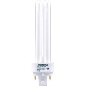 SYLVANIA Ecologic DULUX Double Compact Fluorescent Lamp with 4-Pin Base, 13W, 2700K, 82 CRI, For Electronic and Dimming Ballasts, Frosted, White (20682)
