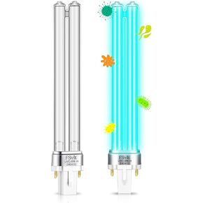 2 Pcs 9w UV Light Bulb, 325126 9-watt Tuv Light Bulb, Pl-s Tuv Germicidal Light Bulb with 2-pin Base Bulb for Residential Water Outdoor