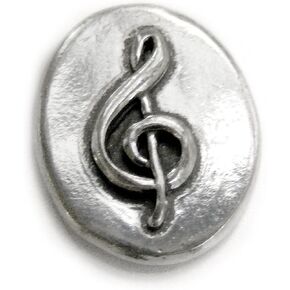 Treble Clef / Listen Pocket Token (Coin) * Handcrafted Pewter Home Lead-Free CN-35