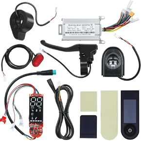 HUIOP Brushless Motor Controller, Electric Scooter 36V 350W Brushless Motor Controller Set with Digital Display Headlight Taillight Electric Scooter Accessory Replacement