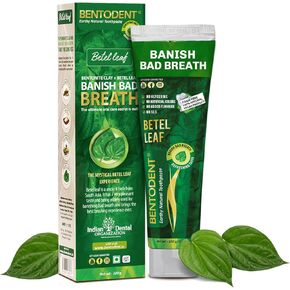 Bentodent Calcium Bentonite Clay Natural Toothpaste - Certified Organic Ingredients- Fluoride free, SLS free, Cruelty-Free, Vegan, Freshens breath, and Gentle Whitening - Adult & Kids (Betel Leaf)