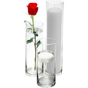 Royal Imports Glass Cylinder Vases SET of 4 Decorative Centerpieces for Home or Wedding by Royal Imports