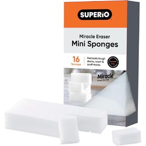 Magic Eraser Sponge Melamine Sponge for Floor, Wall, and Furniture, Removes Scuffmarks, Mud, Grime, Dirt, and Tough Stains, Pack of 16 1 Inch Mini Cleaning Erasers.